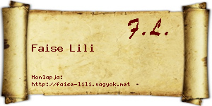 Faise Lili névjegykártya